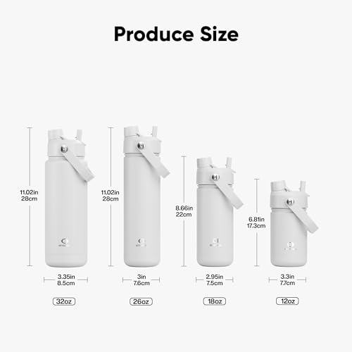 Image of Kids Insulated Water Bottle with Straw - 12oz Stainless Steel Water Bottle with Dual Spouts, Leak-Proof, BPA-Free, Double Wall Vacuum Keeps Cold for 24 Hours for Sports, Travel, School (Polar White)