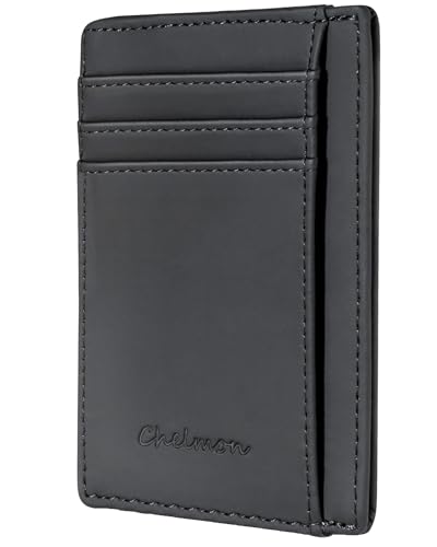 Chelmon Slim Wallet for Men, Minimalist Front Pocket RFID Blocking Credit Card Holder