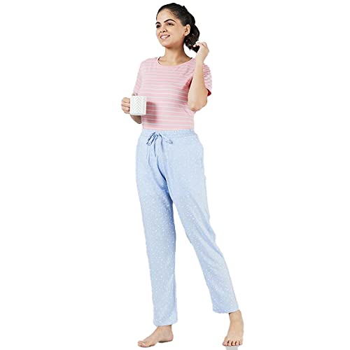 Image of INSENSE by Shoppers Stop Printed Rayon Full Length Womens Night Wear Pyjamas