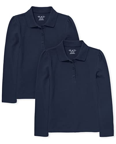 The Children's Place girls Long Sleeve Pique Polo,multipacks