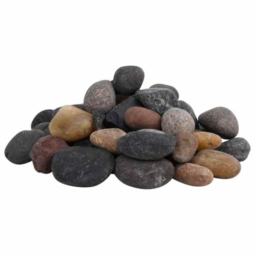 'vidaXL Polished Pebbles | Mixed Colour Decorative Stones for Aquariums, Garden Beds, Crafts - 25 kg Pack, Size 5-8 cm