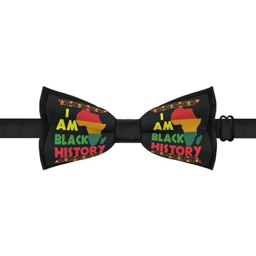 GoasNei I Am Black History Month Bow Tie for Men Adjustable Necktie Funny Tie Neck Ties for Weddings Party