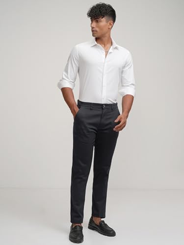 Image of Highlander Men's Slim Fit Formal Trousers | Ankle Length |Smart Trousers for Men | Chino Trousers for Men|Elegant Design | Comfortable Fabric for Daily Work & Formal Occasions
