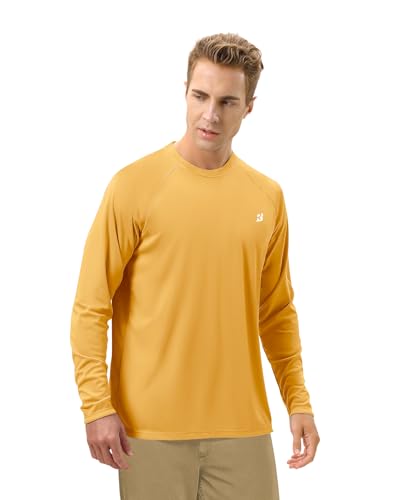 Image of Roadbox Mens UPF 50+ UV Sun Protection Shirts Outdoor Long Sleeve SPF Rash Guard for Fishing Hiking Swimming Running