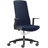 ✅ AUSSTATTUNG: Stoff Manhattan blau - Perforiertes Nappaleder Ascot blau; Smart-Spring Technologie; T-Armlehne; Designer Doppelrollen universal (für alle Böden geeignet); eignet sich daher perfekt als Chefsessel oder fürs Home Office