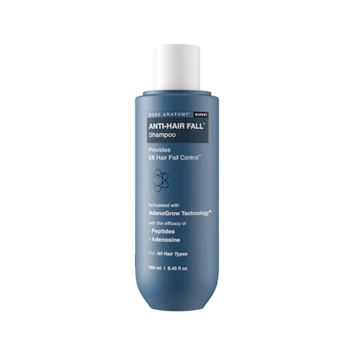 Bare Anatomy Anti-Hair Fall Shampoo | Provides 5X Hair Fall Control Suitable for All Hair Types | Enriched with Adenosine and Peptides | 250 ml