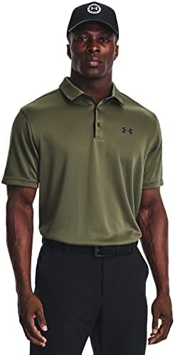 Under Armour Men's Tech Golf Polo , (390) Marine OD Green / / Black , Large