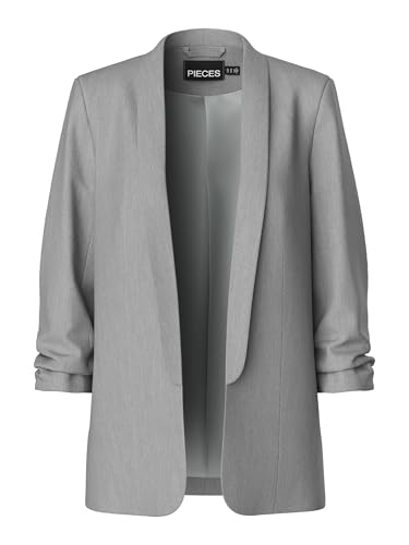 PIECES Damen Pcboss Noos 3/4 Blazer, Light Grey Melange,M