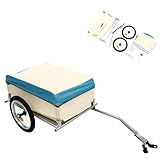 Rimorchio per bicicletta, pieghevole, rimorchio per il trasporto con frizione, grande superficie di carico 52 x 69 cm (larghezza x profondità), portata 50 kg per biciclette da 24 a 26 pollici