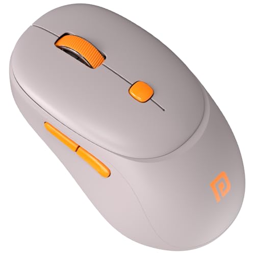 Image of Portronics Toad Neo Wireless Bluetooth Mouse with Dual Wireless Connectivity (BT + 2.4 GHz), Rechargeable Battery, Forward & Back Button, Multi-Device Pair, Upto 3200 Dpi Sensitivity(Beige)