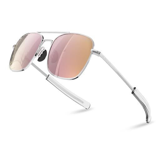 Image of Aviator Sunglasses for Mens Women 53mm TAC Polarized Lense Pilot Military Style Metal Frame with Bayonet Temples