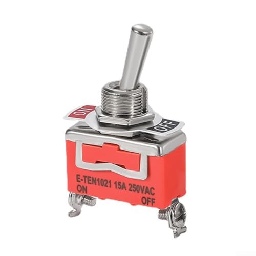 FABULETTA Industrial SPST Toggle Switch E-TEN1021 15A 250V On-Off Rocker Style with 2 Pin 2 Position and 12mm Screw Mount Compatible with Automotive Marine Electrical Projects