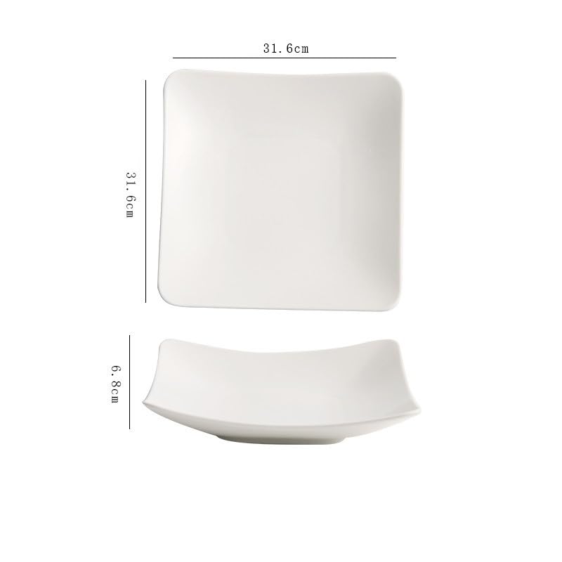 Talerz obiadowy Talerz obiadowy Kwadratowy talerz ceramiczny, talerz do makaronu, domowa chińska zastawa stołowa, zimna, prosta smażona przekąska, talerz na naczynia do układania w stos