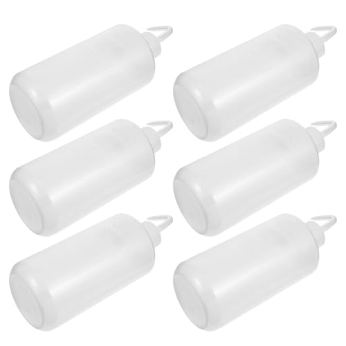 SILENRADAWN 6pcs 500ml Plastic Refillable Washing Bottles with Graduated Scale Squeeze Bottles for Lab and Industrial Use Safety with Plastic Pointed Spout for Precise Liquid Dispensing