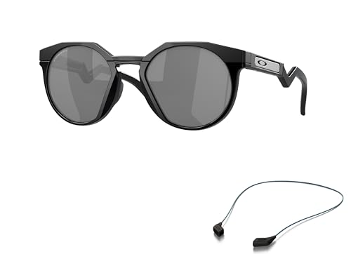 Oakley OO9242 Sunglasses Bundle: OO 9242 HSTN 924201 Hstn Matte Black Prizm Black and Small Blue leash Accessory kit2