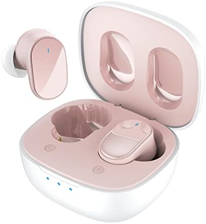 HTC 2023 New True Wireless Earbuds 7 Bluetooth 5.3, Stereo Earphones 10mm Driver with Deep Bass, 40ms Ultra Low Latency for Gaming, Running - 22H Playtime/Touch Control/Game Modes/Built-in Mic - Pink