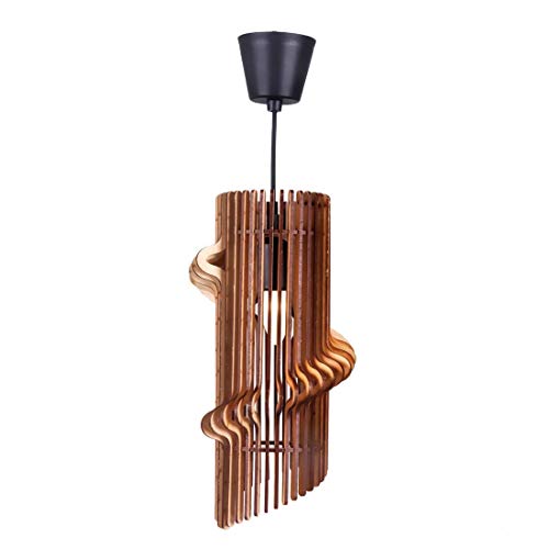 Jecrina Hanging Antique Electric Wooden Ceiling Lamp Night Lamp, Wooden Round Ceiling Night Lamp for Living Room, Bedroom, Office, Restaurant, Dining Hall, Cafe, Modern Kitchen