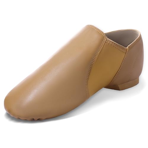 Unisex Jazz Shoe Leather Upper Women and Men's Slip-on Dance Shoes