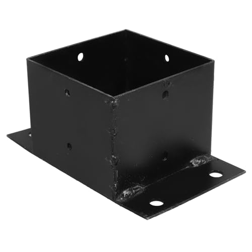 FIXOSHEE ??固定底座保護器 方形脚鉄 黒色 屋外用高強フェンス支柱ブラケット 可能カラムプロテクター付き デッキ手すり用 フランジアンカ