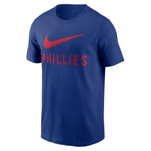 Nike Men's MLB Swoosh T-Shirt (US, Alpha, X-Large, Regular, Regular, Royal, Philadelphia Phillies)