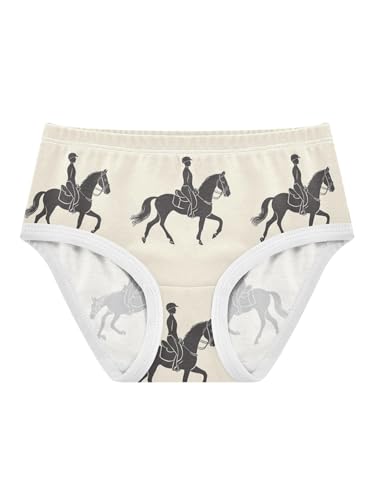 ZZKKO Classic Equestrian Attire Girls Underwear Toddler Panties for Girls Comfort Brief Size 2-8T