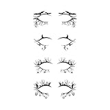 4 Pcs Halloween Eyeliner Stickers Face Tattoos Scary Spider Skull Bat Witch Eye Shadow Black Makeup for Women Party Decorations
