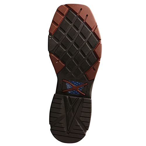 Image of Twisted X 12 inch Western Work Boot Safety Toe Pull Ons, Color: Mocha /Navy, Size: 8.5 (MXBAW01-B-08.5)