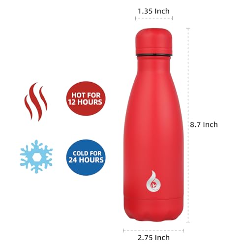 Image of BJPKPK Water Bottles Stainless Steel Insulated Bottle 12oz Small Water Bottles For Travel,Red