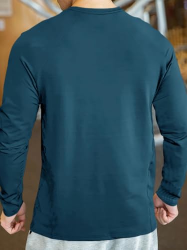 Image of EYEBOGLER Men's Solid Polo Neck Full Sleeve T-Shirt, Casual Gym Wear Regular Fit T-Shirt for Men