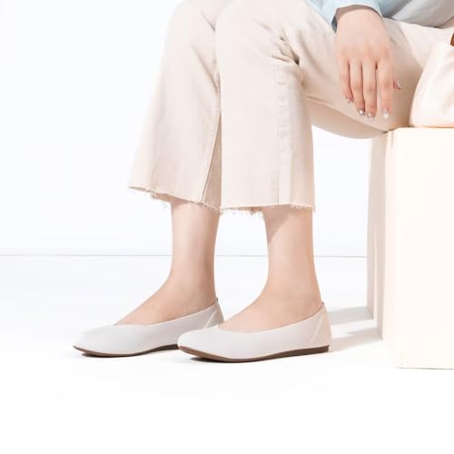 Image of Frank Mully Women's Ballet Flat Shoes Knit Dress Shoes Round Toe Slip On Ballerina Flats for Woman Low Wedge Comfort Soft