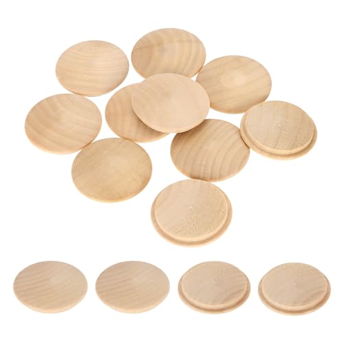 uxcell 20Pcs Wood Button Plugs, 35mm / 1.38