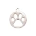 LiQunSweet 20 Pieces 304 Stainless Steel Filigree Doggy Cat Dog Bear Paw Print Puppy Footprint Jewelry Making Charms Flat Round Animal Claw for Pet Neck Jewelry Bracelet Earrings Tag Making - 14mm