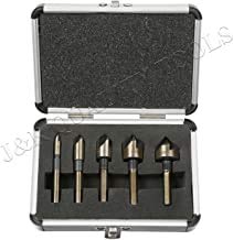 Premium M2 Countersink Bit Set with Carrying Case, 5 Piece | Tri-Flat Shank