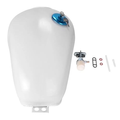 Réservoir carburant moto blanc 9L 2.4 Gal universel pour modification de motos custom et vintage