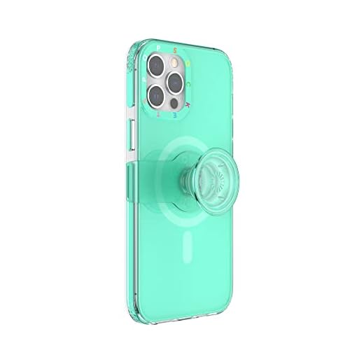 PopSockets: iPhone 12 Pro Max Case for MagSafe with Phone Grip and Slide, Case for iPhone 12 Pro Max, Wireless Charging Compatible- Spearmint