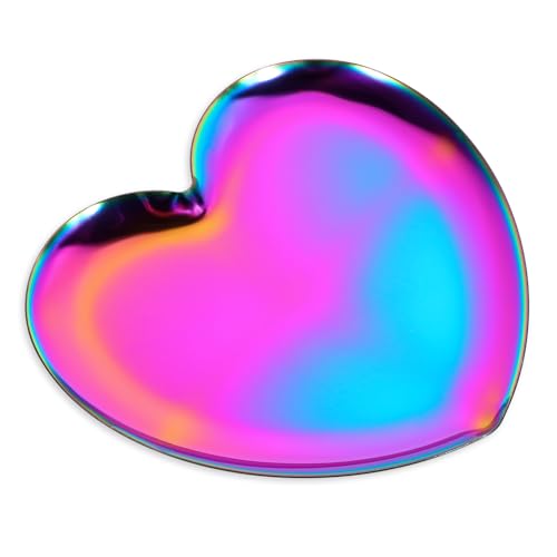Spoon Holder for Stove, Rainbow Kitchen Accessories Spoon Rest Stainless Steel Heart Rainbow Design Cooking Utensil Holder, Coffee Spoons Rest for Spatula, Ladle, Tongs, Dishwasher Safe