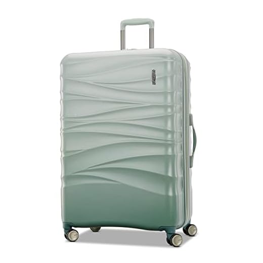 AMERICAN TOURISTER Cascade Hardside Expandable Luggage with Spinner Wheels, Sage Green, 28-Inch