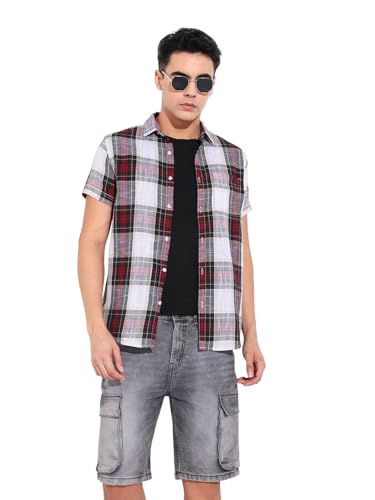 Chemise pour homme coupe ajustée à carreaux pour valoriser la silhouette avec confort