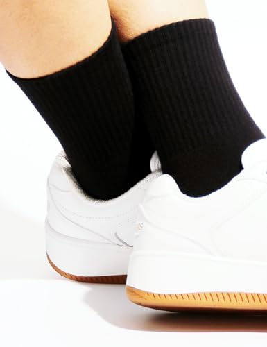 Image of Womens Crew Socks, Athletic Gym LightWeight Socks Thin Cotton Casual Calf Socks