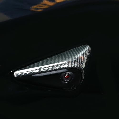 Image of MEWANT Side Camera Cover for Tesla Model 3 Highland HW 4.0 2024 2PCS Black Real Carbon Fiber Side Camera Turn Signal Covers Side Camera Protection Cover