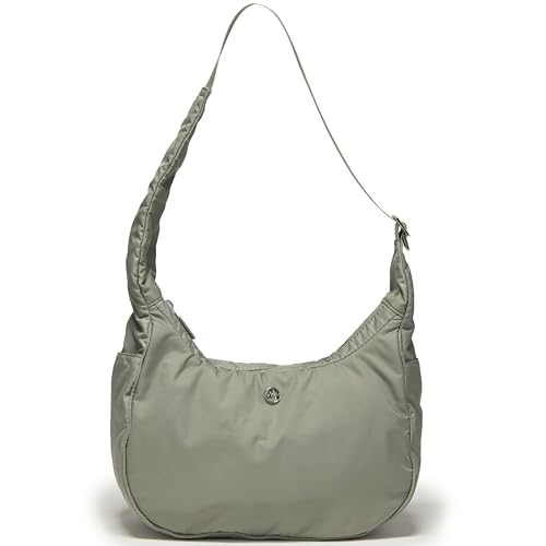 Image of Pander 4L Soft Nylon Crescent Shoulder Bag for Women, Medium Underarm Hobo Purse with Adjustable Strap, Water-Repellent