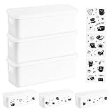 3 Piezas Cajas Almacenaje Plastico con Asa, 28×9×11cm)