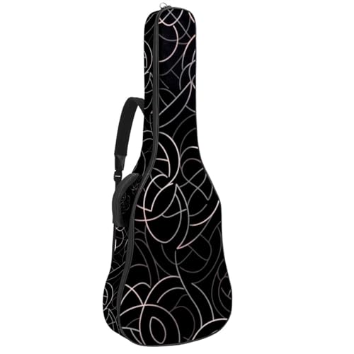 Sac pour guitare acoustique étanche 41 pouces à motif géométrique noir