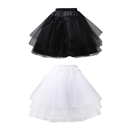 Tutu Women Girls Solid Color Ballet Tulle Short Crinoline Petticoat Multi Layered3