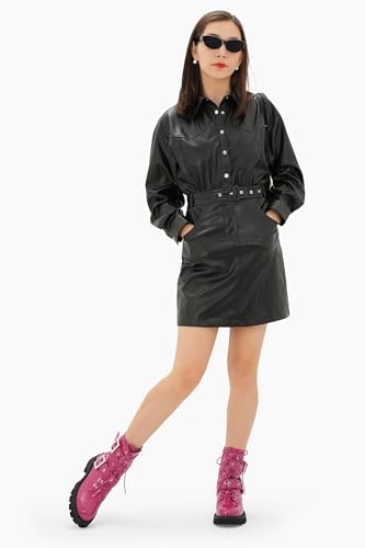 Women's Leather Platform Lug Sole Low Chunky Heel Combat Boots Lace Up Buckles Zipper Fashion Ankle Booties4