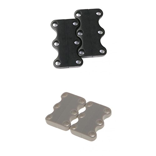 2 Paare Magnetischen Schnürsenkel Magnetverschluss für Schuhe Nie wieder Schuhe binden (42 * 25 * 7mm, Schwarz und Grau)