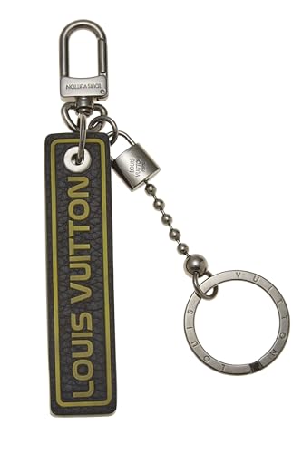 Louis Vuitton, Pre-loved Black & Silver Porte Cles Tab Keychain, Black
