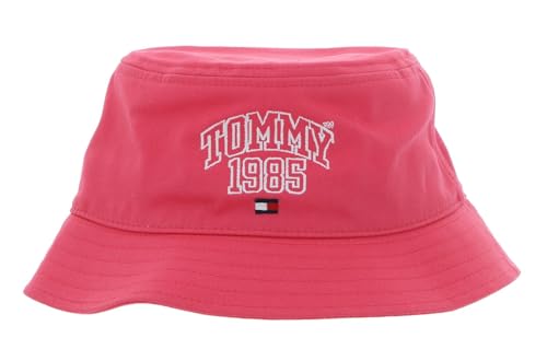Chapeau Tommy Varsity Bucket Hat Tommy Hilfiger en coton rose laser aux finitions brodees