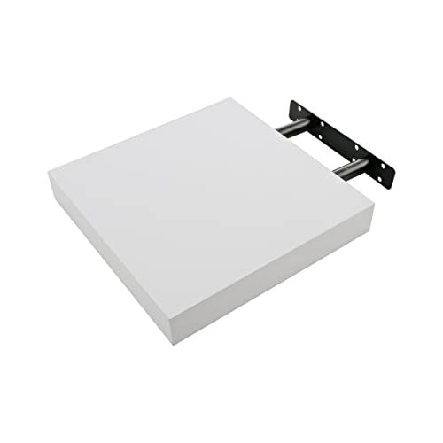 Etrexonline Estante de Pared 25x25x4cm Color Blanco, Balda Flotante Pared de Madera Fijación Invisible, Estantes de Almacenamiento Decorativos, Ideal para Salón, Habitación, Pasillo, etc..