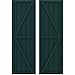 Ekena Millwork ARW102BF518X72FGH Americraft Five Exterior Real Wood Two Equal Panel Framed Board-n-Batten Shutters w/Double Z-Bar (Per Pair), 17 1/2"W x 72"H, Thermal Green